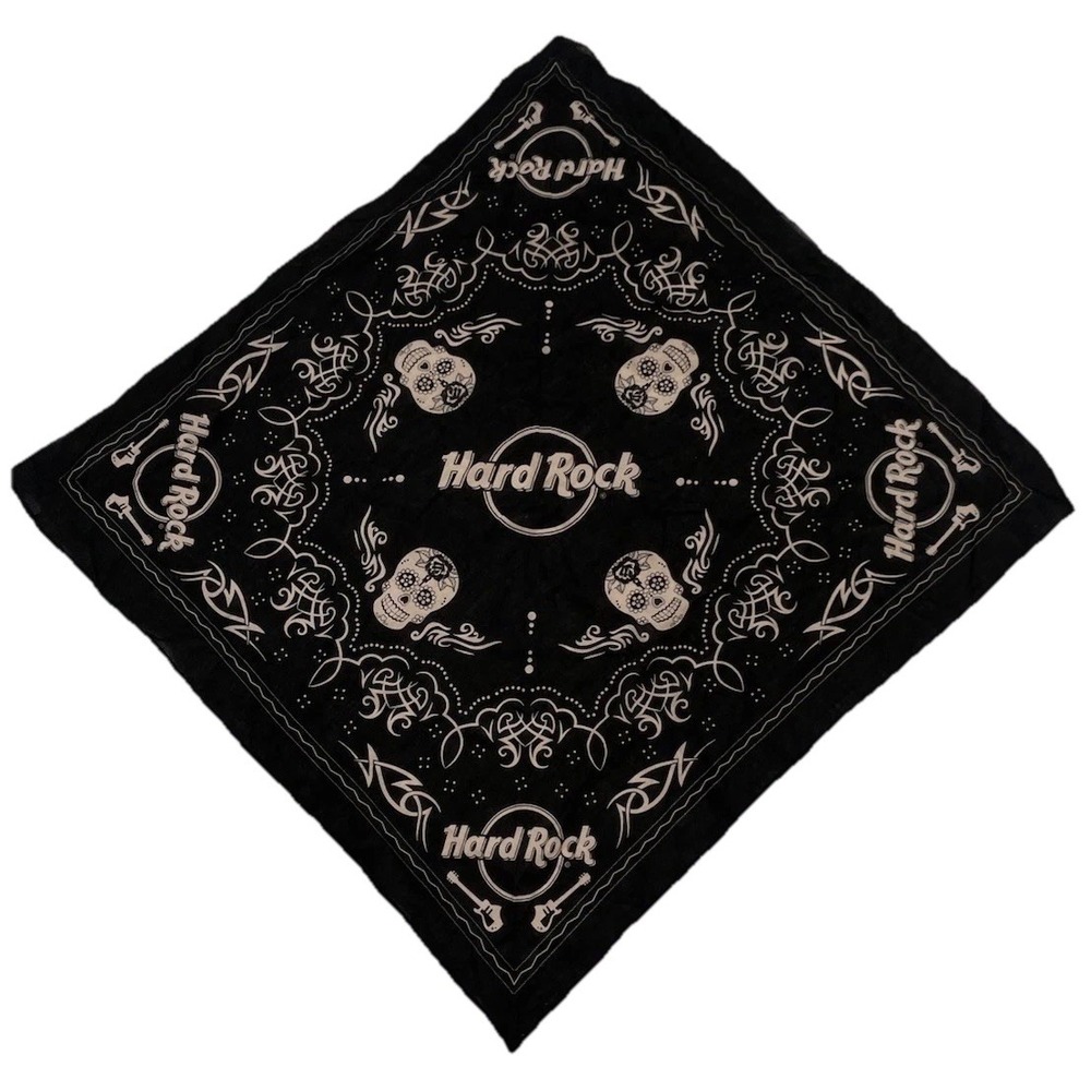 New‎ Hard Rock Cafe skull & guitar scarf / bandana Black NEOT Biker core Gift